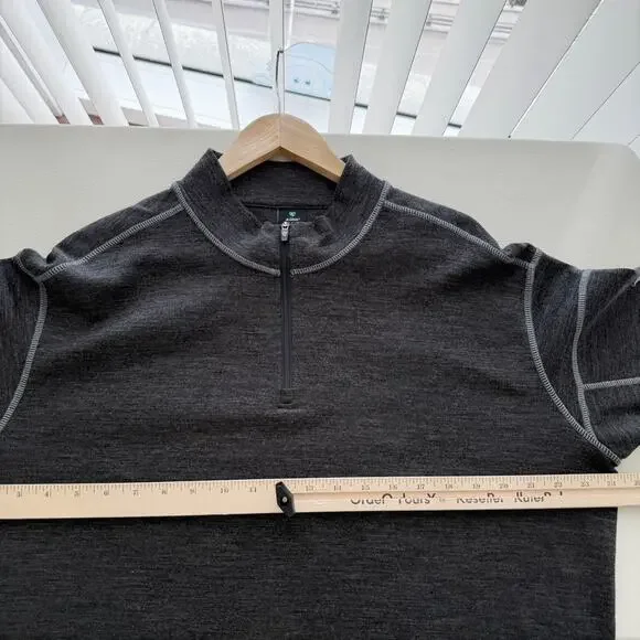 Kuhl Team Merino Wool Quarter Zip Pullover Sweater XL Mens Grey Hiking Gorpcore - Picture 8 of 10